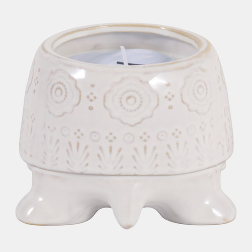 80499#7" 12 Oz Lavender Turtle Candle, White