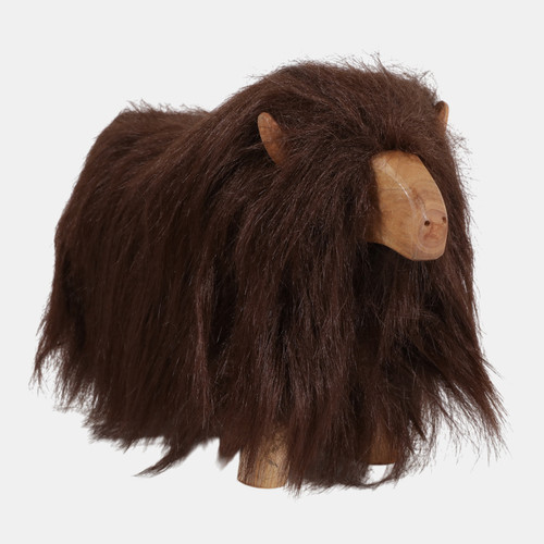 23157#10x8" Faux Fur Highland Cow, Brown