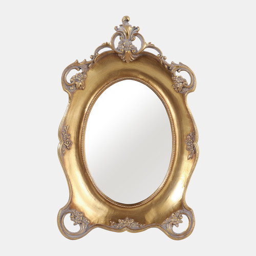 23158#5x7" Baroque Table Top Mirror, Gold