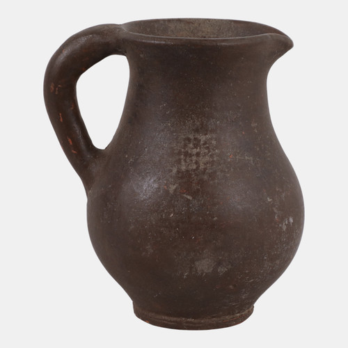 23164-01#7x6" Terracotta Jug Vase, Rustic Brown