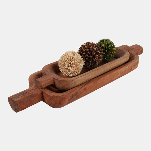 23172#S/2 24/34" Reclaimed Wood Bowls, Natural