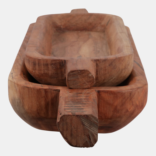 23172#S/2 24/34" Reclaimed Wood Bowls, Natural