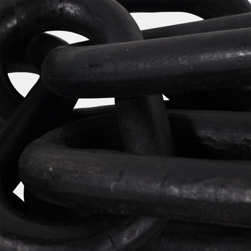 23174-02#64x5" Reclaimed Wood Chain Link D?cor, Black