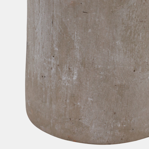 23175-01#8x3" Terracotta Taper Holder, Washed Grey