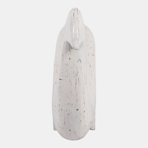 23188-01#20x11" Alibizia Wood Whale, White