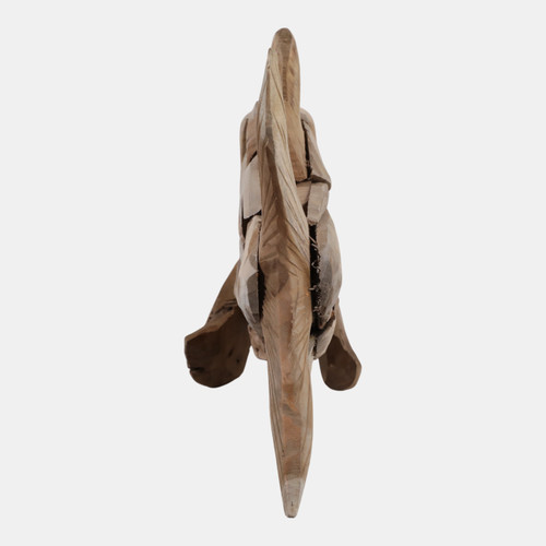 23189#32x12" Teak Wood Fish, Natural