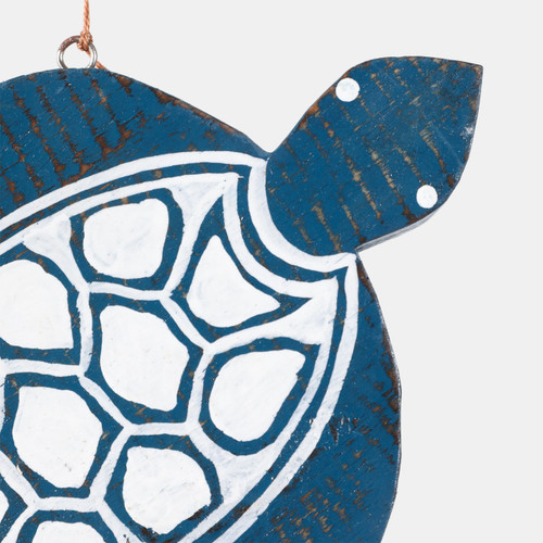 23192#23x9" Turtle Chime, Blue/natural