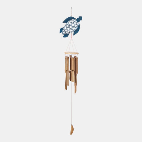 23192#23x9" Turtle Chime, Blue/natural
