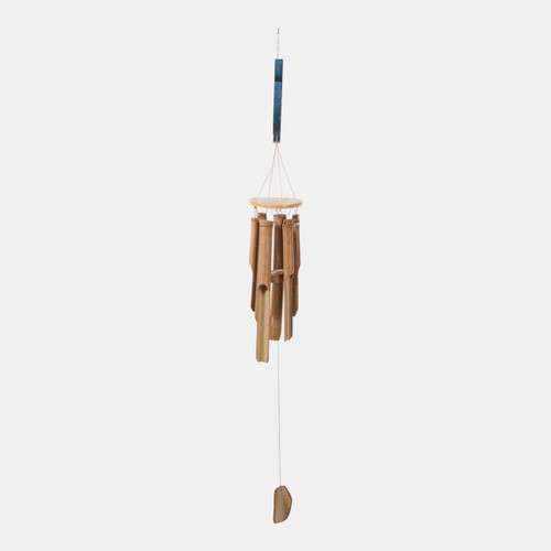 23192#23x9" Turtle Chime, Blue/natural