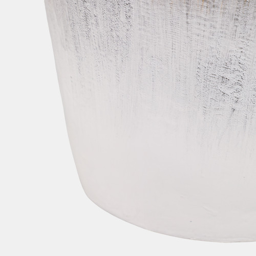 23194-02#12x8" Terracotta Vase, White Ombre