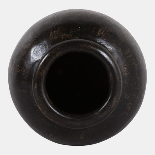 23194-02#12x8" Terracotta Vase, White Ombre