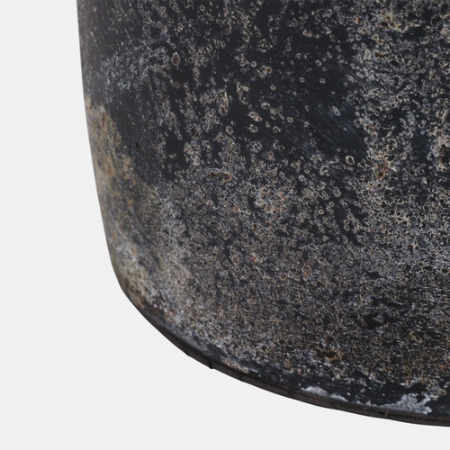 23194-03#16x10" Terracotta Vase, Distressed Black