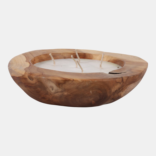 23197#12" 35 Oz Vanilla Teakwood Candle, Natural