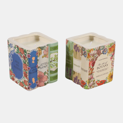 80560#S/2 4"10oz Wild Fig & Cassis Class Book Candle,mul