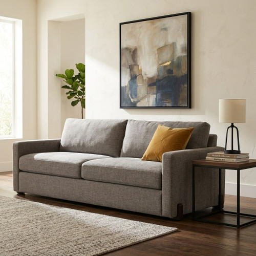 23182-02#94x39" Modern Textured Sofa, Light Brown