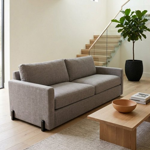 23182-02#94x39" Modern Textured Sofa, Light Brown