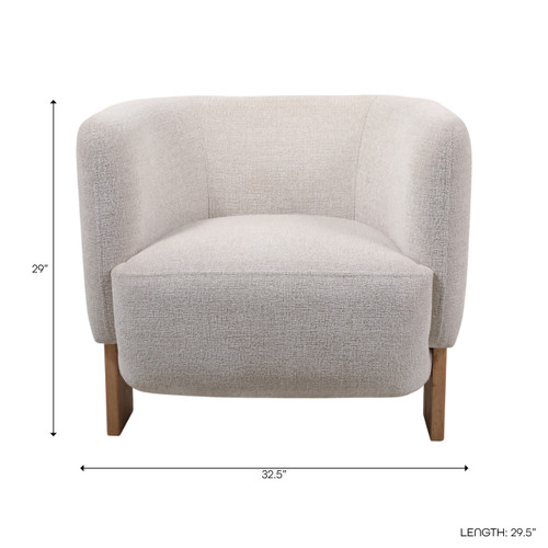 23183#32x30" Modesto Accent Chair, Ivory/brown