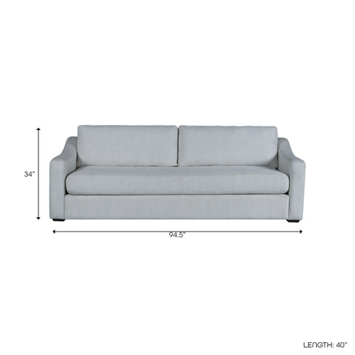 23184-02#95x40" Cary Modern Sofa, Light Grey