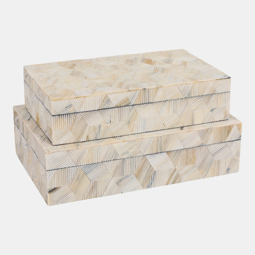 23209#S/2 10/11" Etched Geo Cube Resin Boxes, Multi