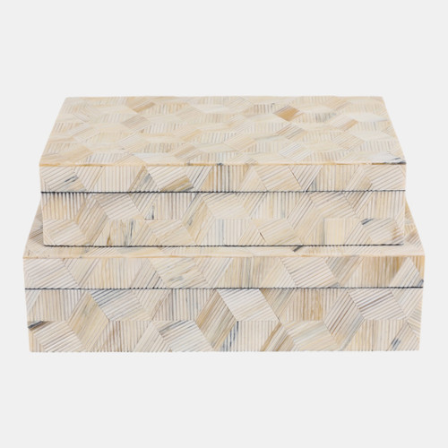 23209#S/2 10/11" Etched Geo Cube Resin Boxes, Multi