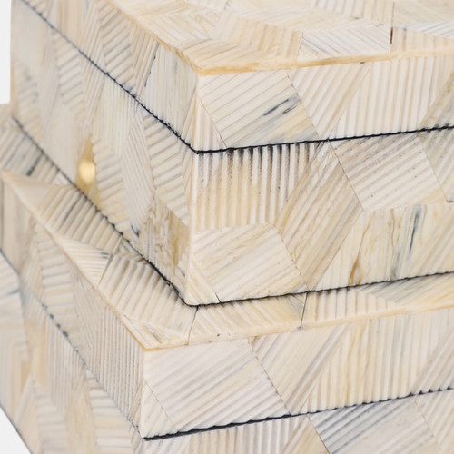 23209#S/2 10/11" Etched Geo Cube Resin Boxes, Multi