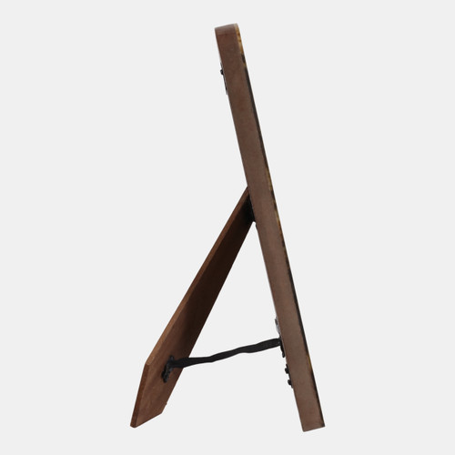 23212-02#5x7" Brass Border Tortoise Look Photo Frame, Brown