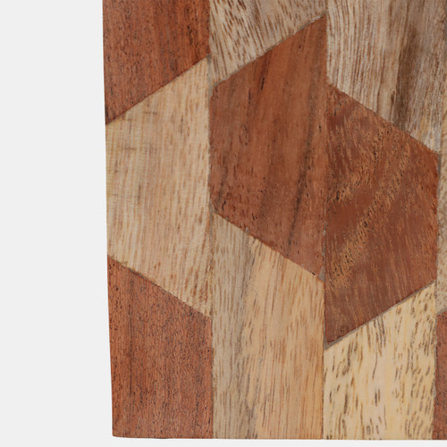 23228#4x3" Wood Inlay Pencil Cup, Brown