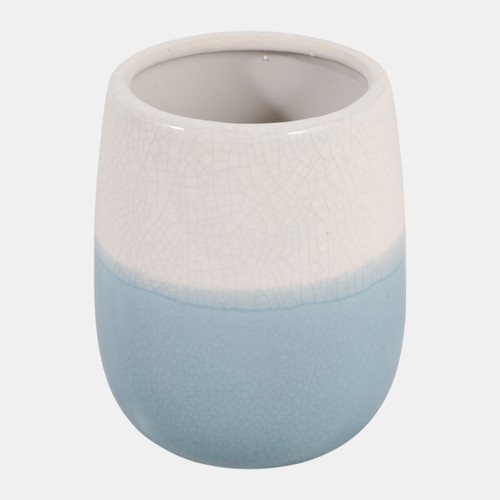 23230#5x4" 2-tone Pencil Cup, White/blue