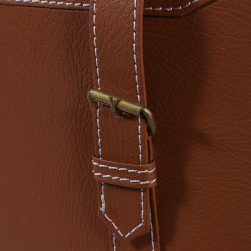 23231#S/2 19/21" Faux Leather Storage Baskets, Camel