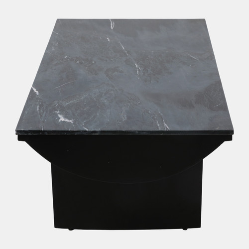 23254#46x24" Modern Marble Top Coffee Table, Black