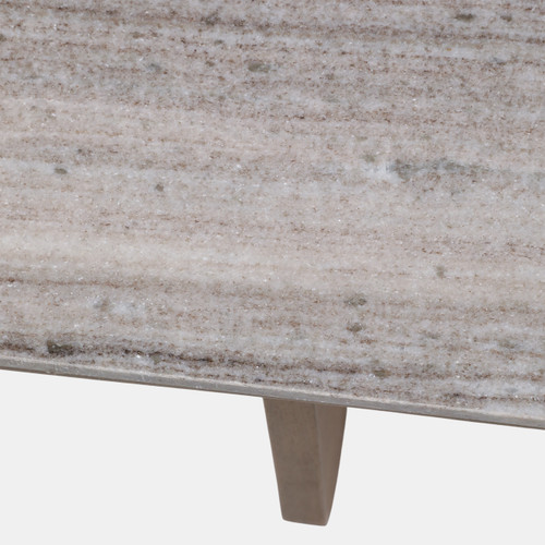 23260-01#45x25" Morchana Marble Top Coffee Table, Gray/brow