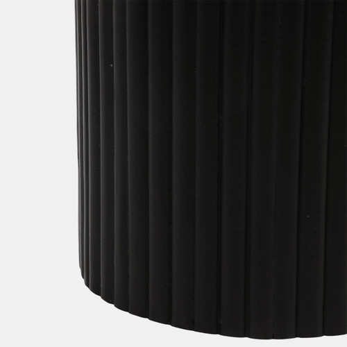 23266-01#22x18" Fluted Base Accent Table, White/black