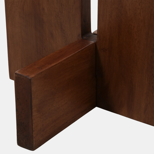 23267#22x16" Interlocked Base Accent Table, White/brown