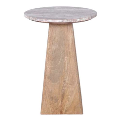 23268#22x16" Triangular Base Accent Table, Tan/brown