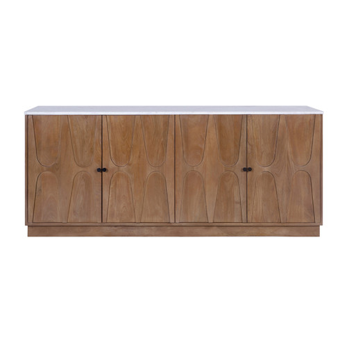 23277#72x30" Arch 4-door Cabinet, White/brown