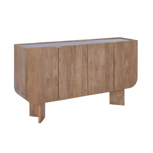 23279#62x35" Modern 4-door Cabinet, Tan/brown