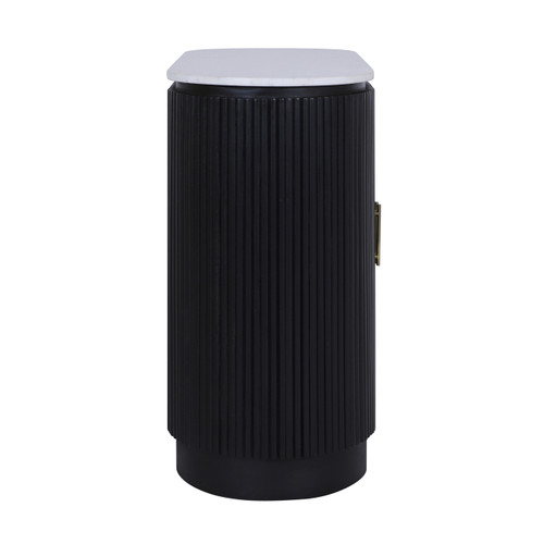 23281#34x29" Fluted 2-door Cabinet, White/black