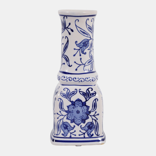 23297#8x4" Chinoiserie Taper Holder, Blue/white