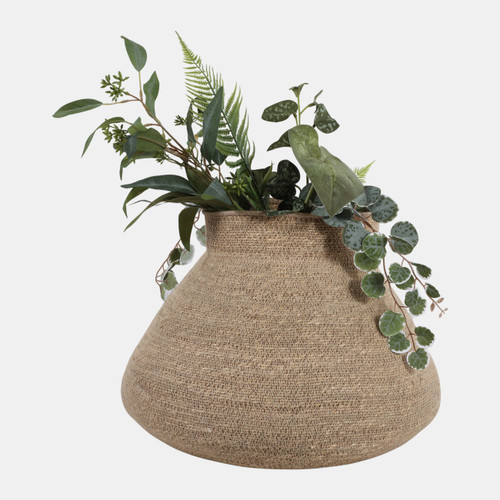 23301#17x13" Woven Jute Vase, Natural
