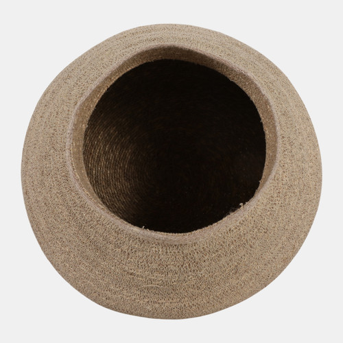 23301#17x13" Woven Jute Vase, Natural