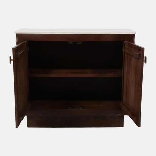 23311#34x29" 2-door Scallop Trim Cabinet, White/honey