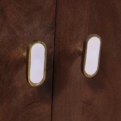 23311#34x29" 2-door Scallop Trim Cabinet, White/honey