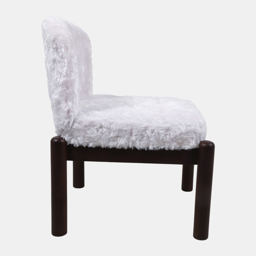 23315#35x29" Faux Fur Accent Chair, White