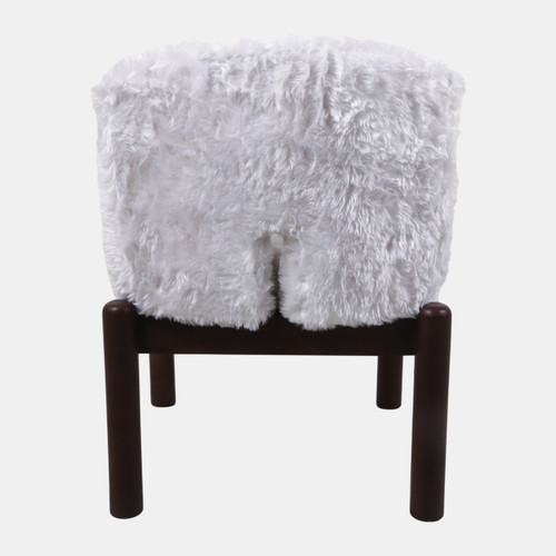 23315#35x29" Faux Fur Accent Chair, White