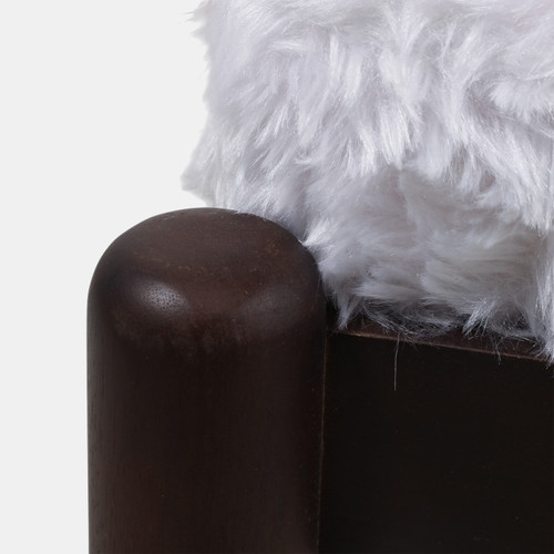 23315#35x29" Faux Fur Accent Chair, White