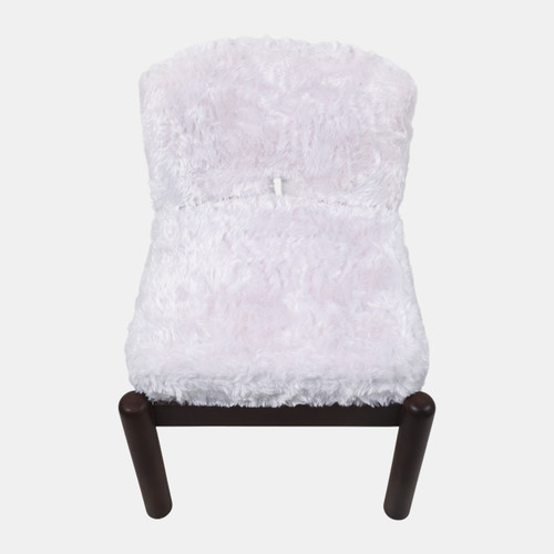 23315#35x29" Faux Fur Accent Chair, White