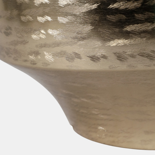 23326#S/2 9/11" Textured Curved Metal Planters, Gold