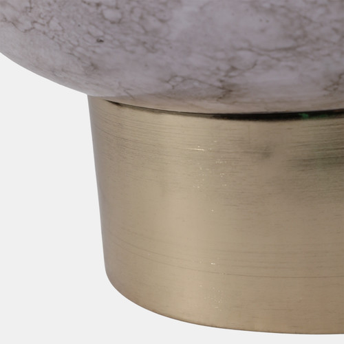 23332-01#S/3 10/12/14" Marbled Finish Planters, Ivory/gold