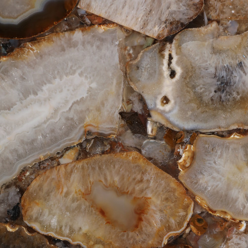 18800-02#14x9" Agate Tray W/ Gold Handles, Brown