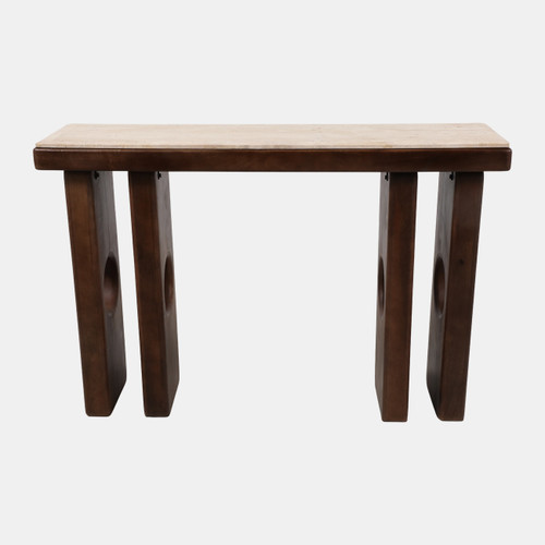 23339#46x31" Rounded Edge Console Table, Tan/brown, Kd